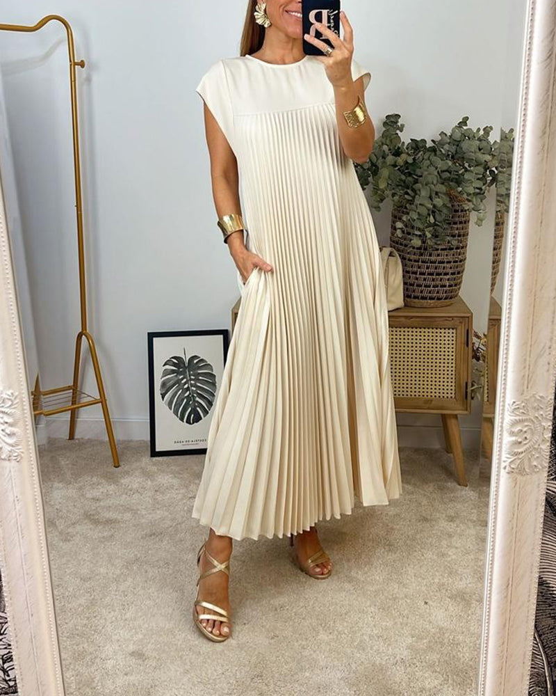 Ophélie - Robe Plissée Sans Manches