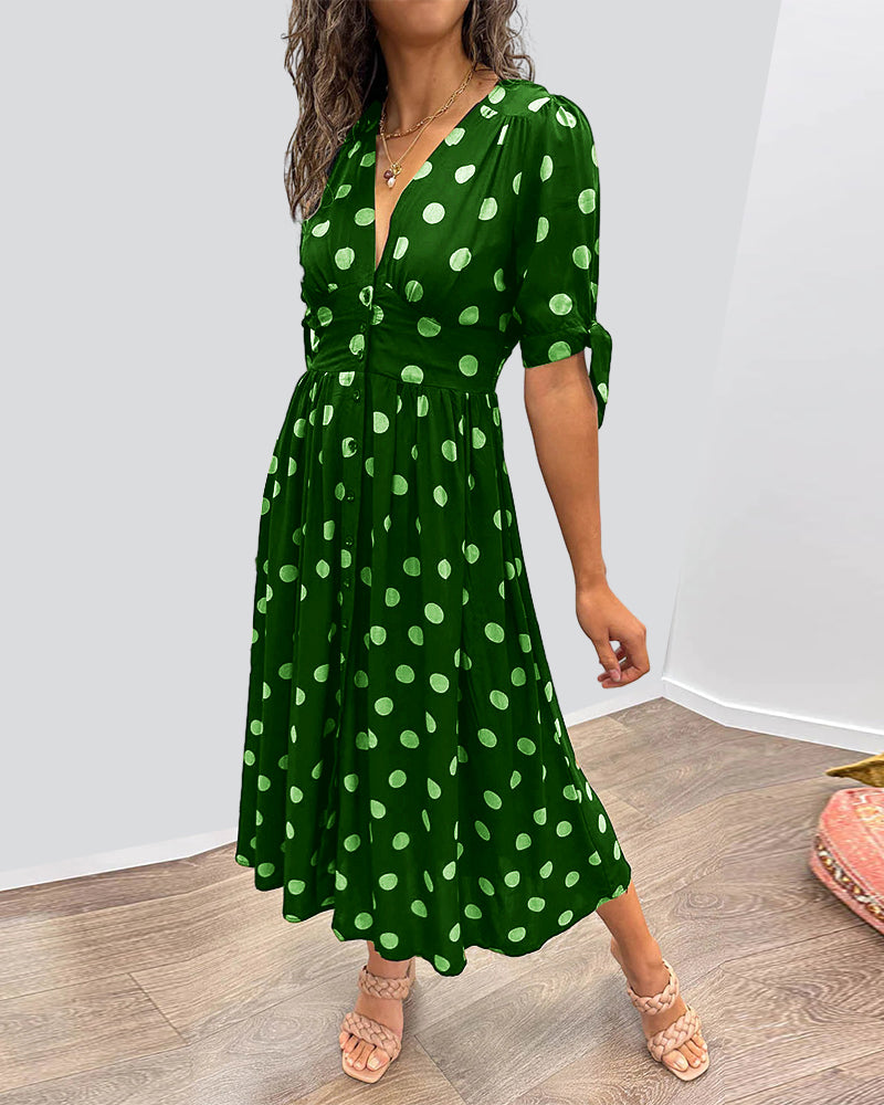 Armande - Robe Midi Élégante À Pois