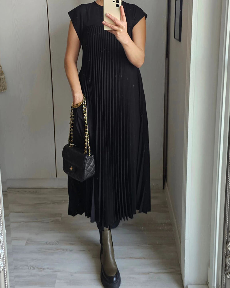 Ophélie - Robe Plissée Sans Manches