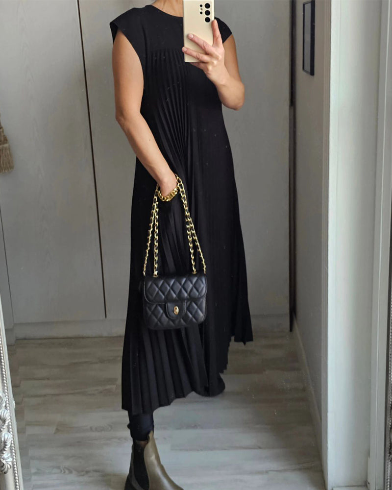 Ophélie - Robe Plissée Sans Manches