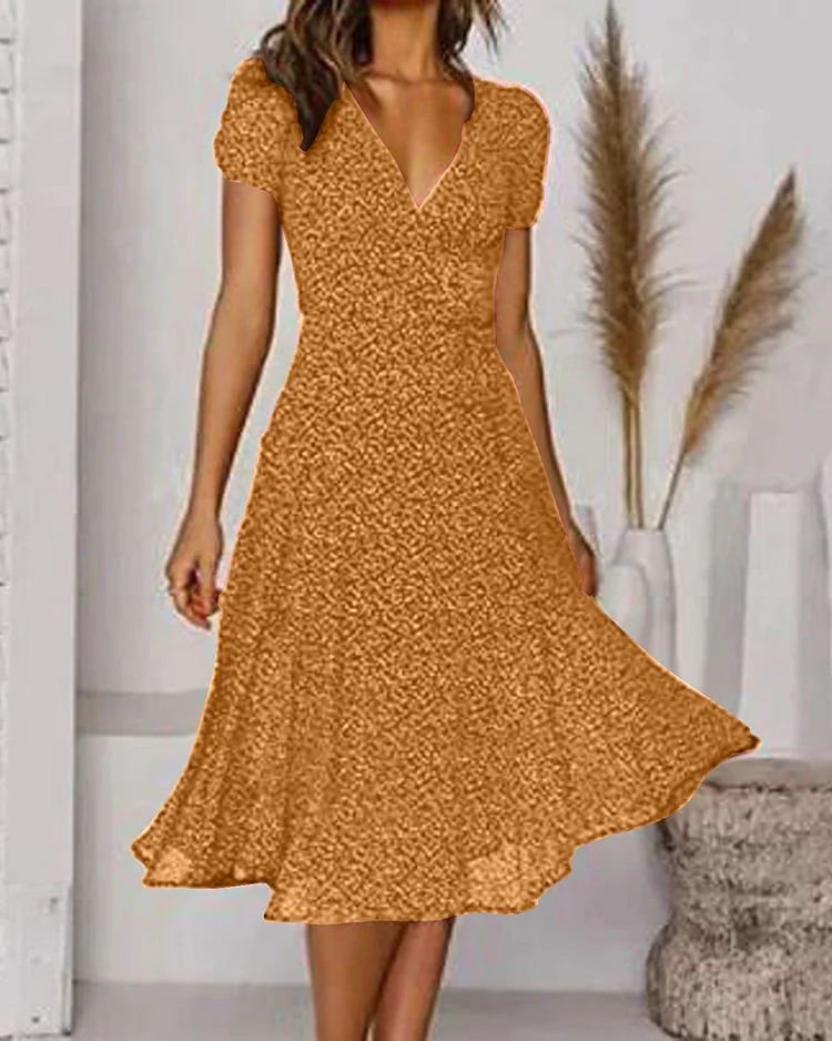 Nadège - Robe en mousseline à encolure en V et motif floral
