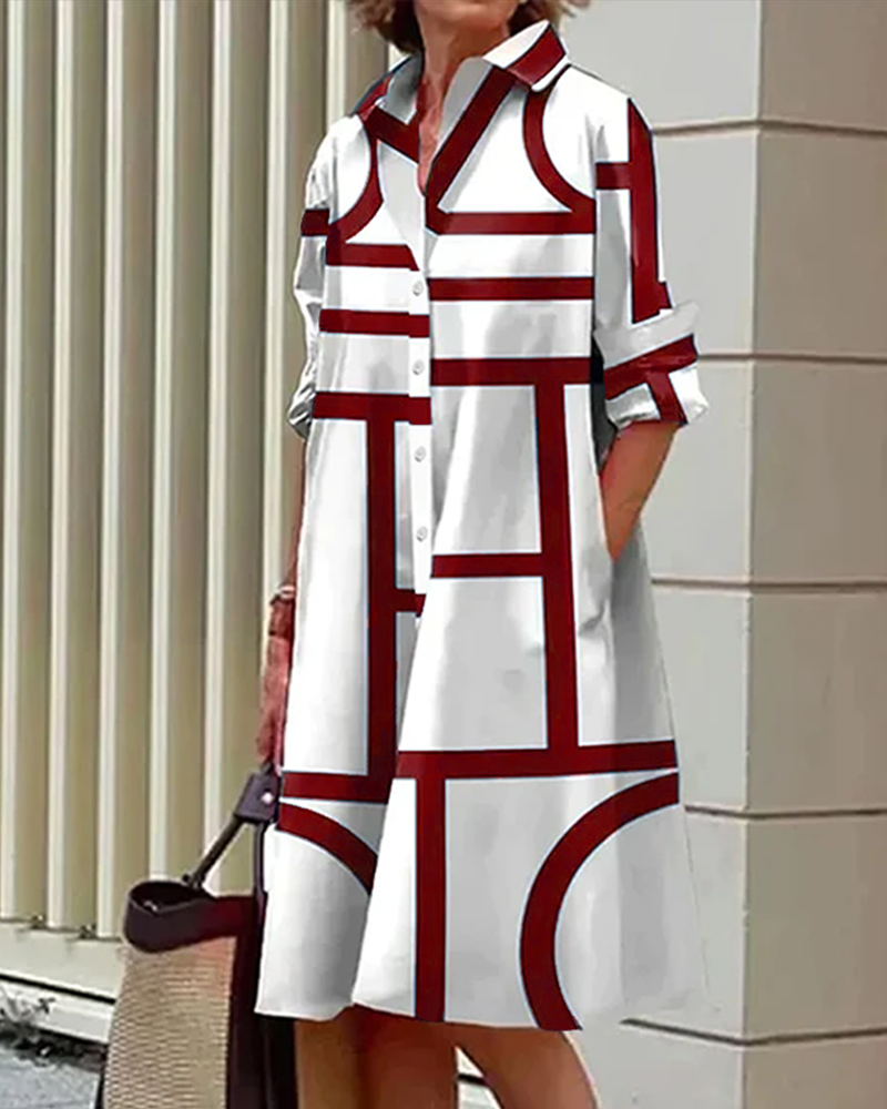 Estella - Robe Avec Poches Et Imprimé Géométrique