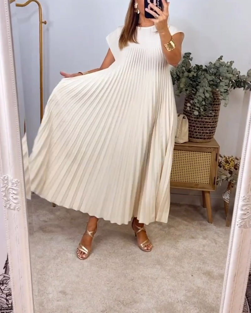 Ophélie - Robe Plissée Sans Manches