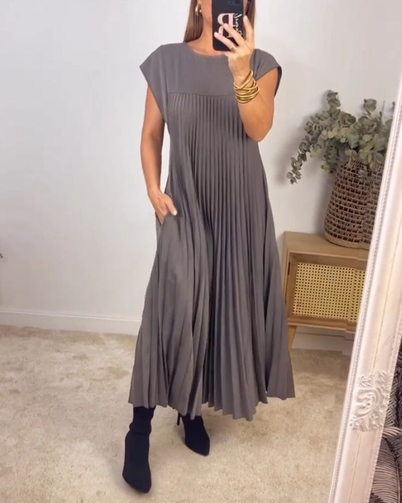 Ophélie - Robe Plissée Sans Manches