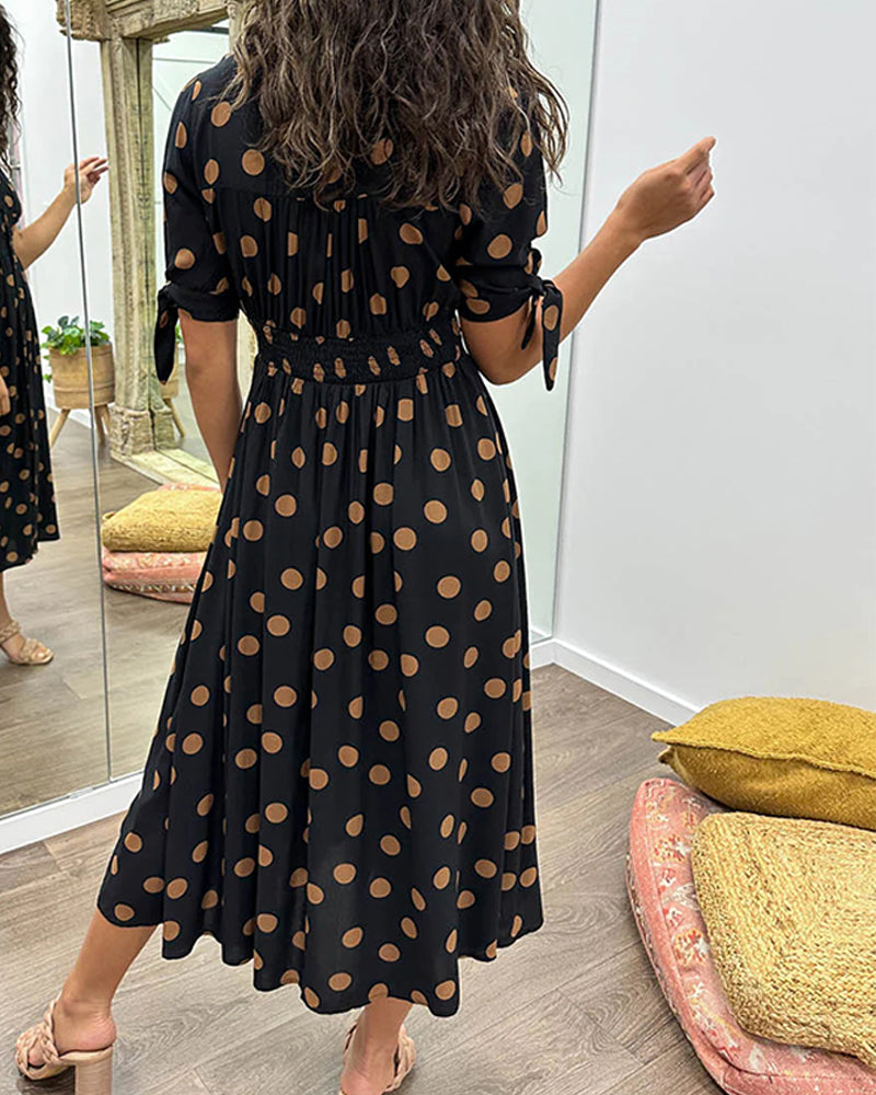 Armande - Robe Midi Élégante À Pois