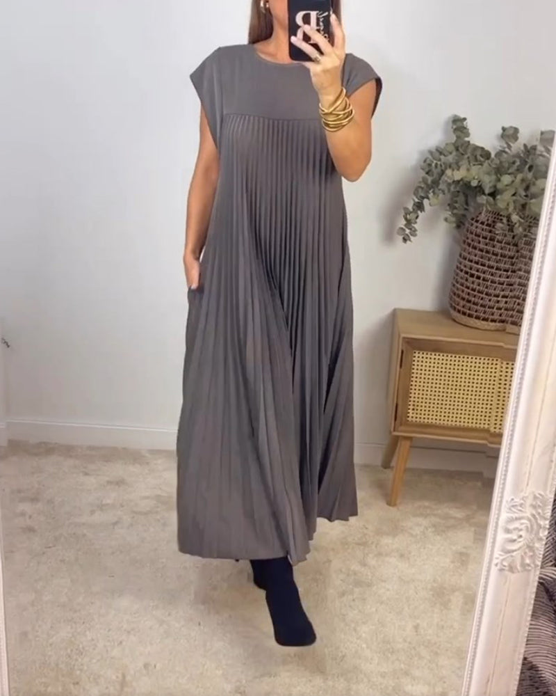 Ophélie - Robe Plissée Sans Manches