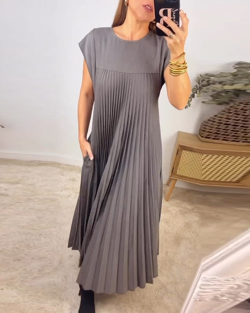 Ophélie - Robe Plissée Sans Manches