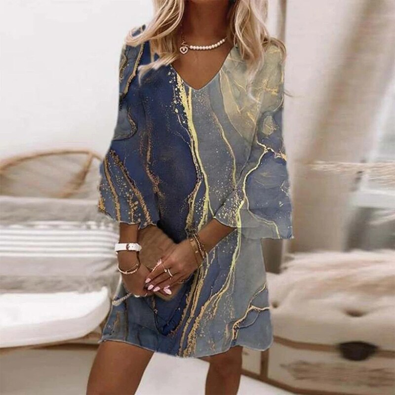 Nathalie - Robe Tendance Avec Imprimé Stylé Et Coupe Flatteuse