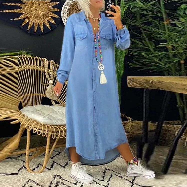 Églantine - Robe Maxi En Denim