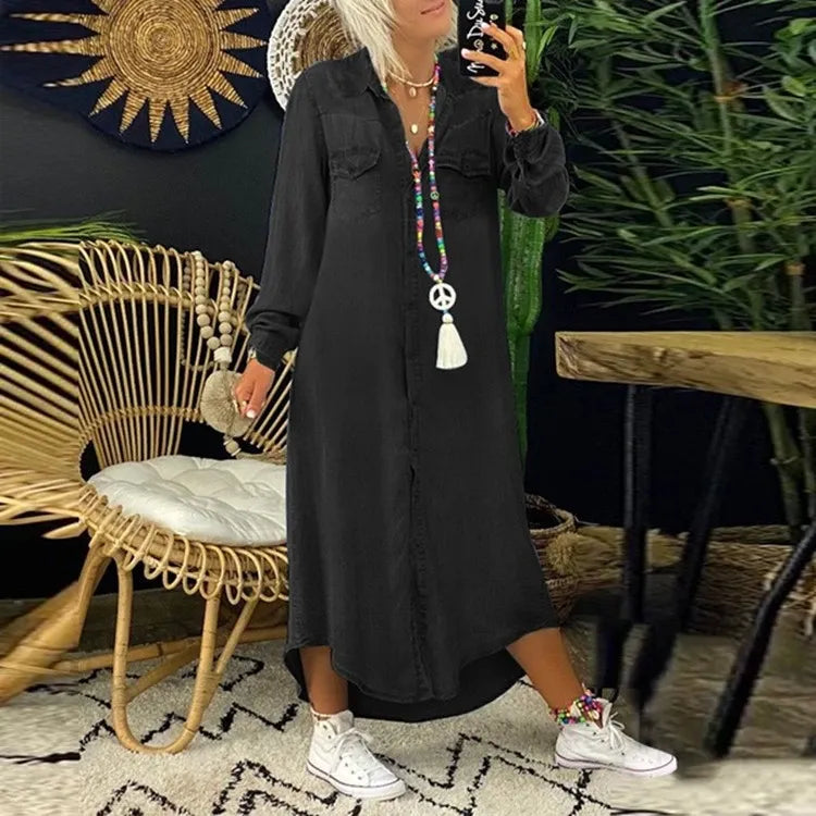 Églantine - Robe Maxi En Denim