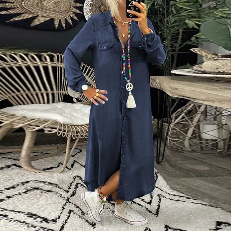 Églantine - Robe Maxi En Denim