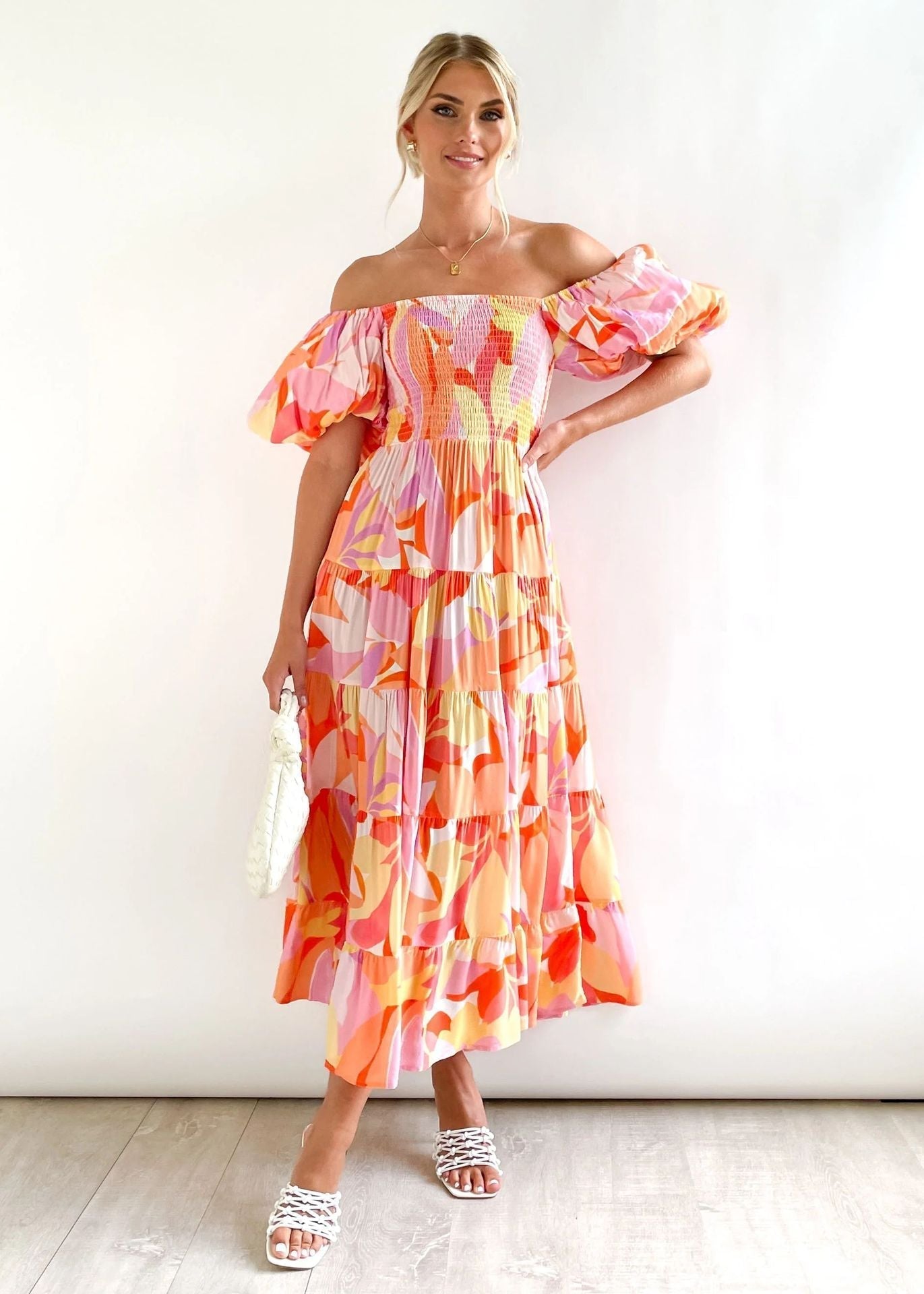 Rosalind - Robe Midi Élégante À Épaule Dénudée