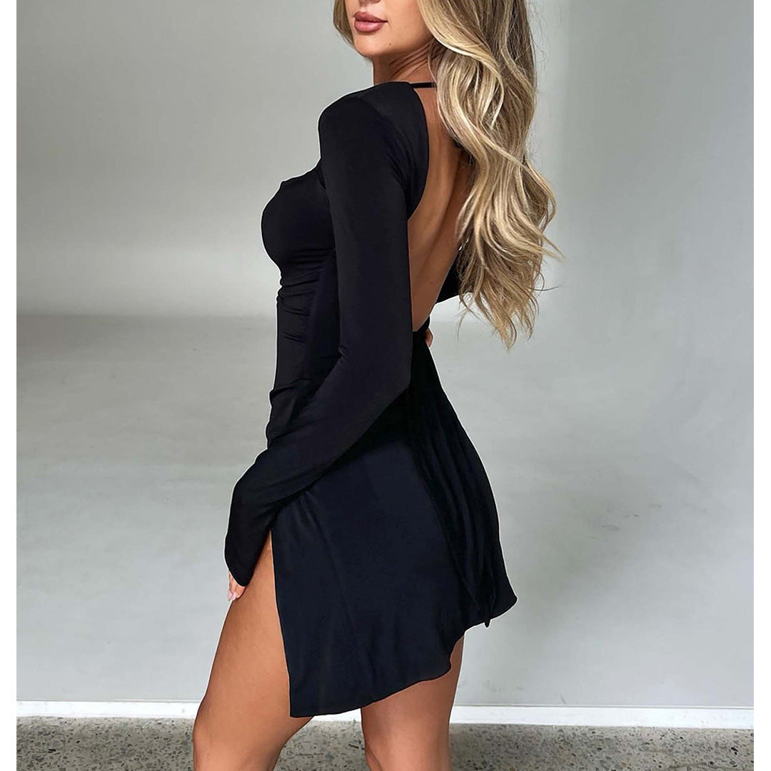 Delvine - Robe Mini Élégante Avec Fente