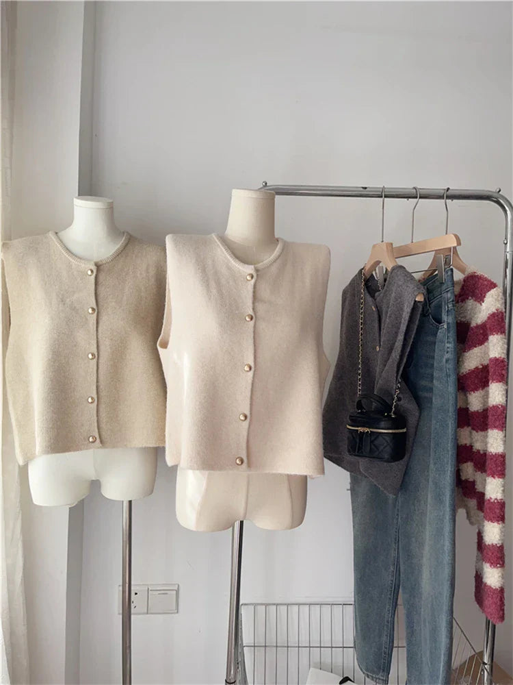 Annika - Gilet Élégant Avec Boutons