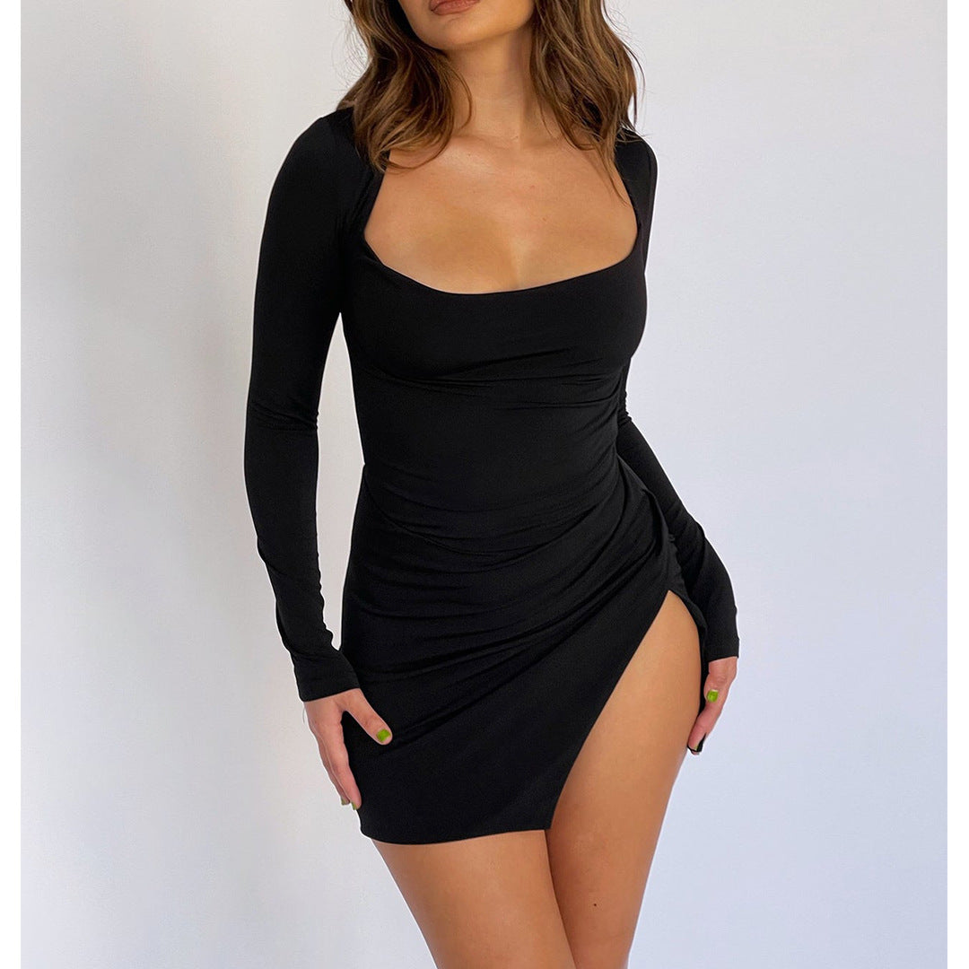 Delvine - Robe Mini Élégante Avec Fente