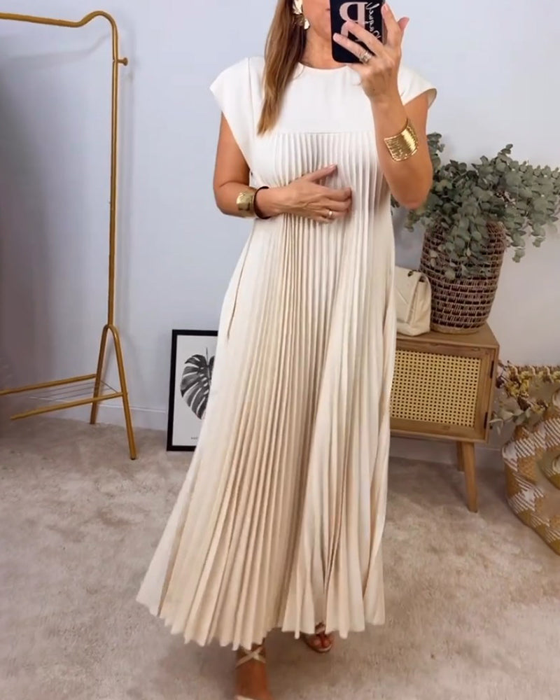 Ophélie - Robe Plissée Sans Manches