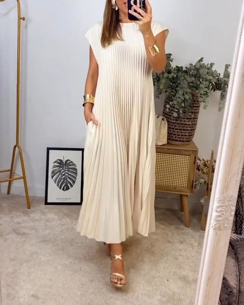 Ophélie - Robe Plissée Sans Manches