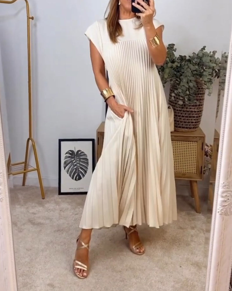 Ophélie - Robe Plissée Sans Manches