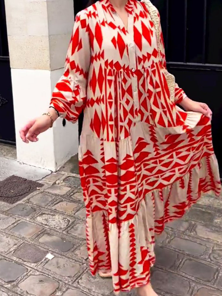Flavie - Robe longue graphique