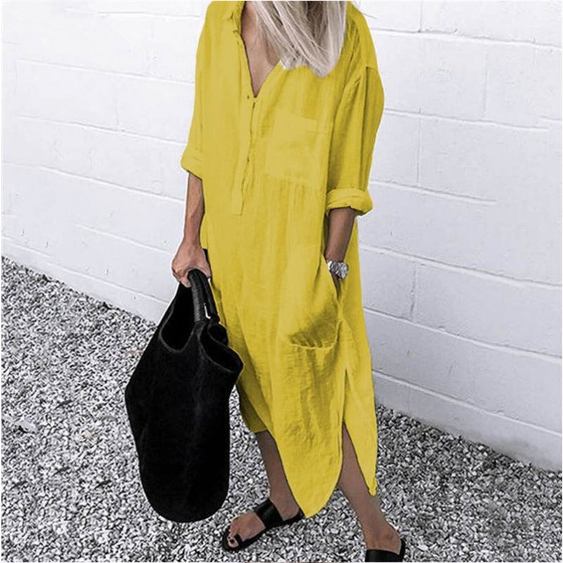 Ludgarde - Élégante Robe En Lin
