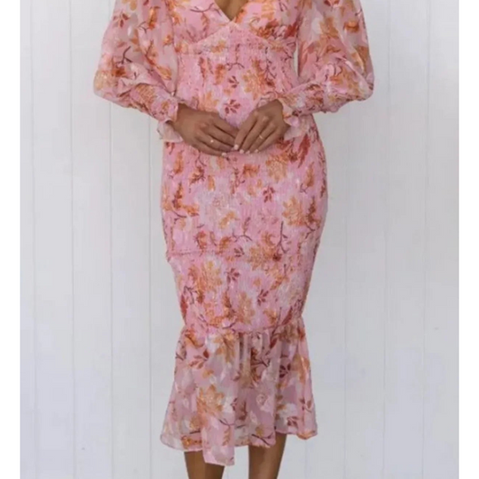 Rosette - Robe Midi À Fleurs