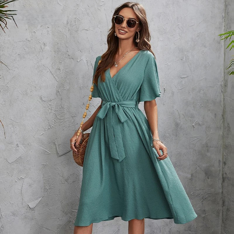 Amelia - Robe portefeuille midi