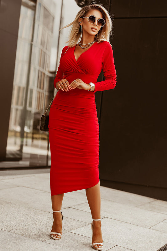 Stephanie - Robe ajustée à encolure en V