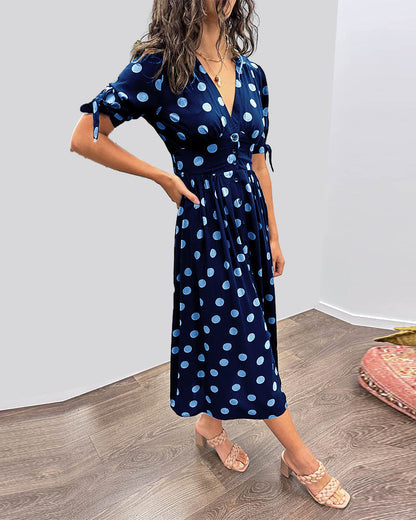 Armande - Robe Midi Élégante À Pois