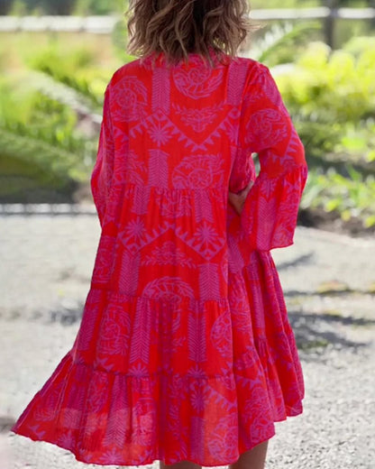 Yvonne - Robe bohème géométrique