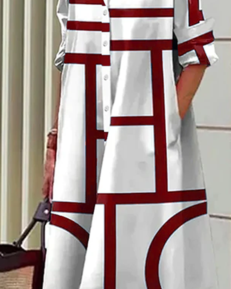 Estella - Robe Avec Poches Et Imprimé Géométrique