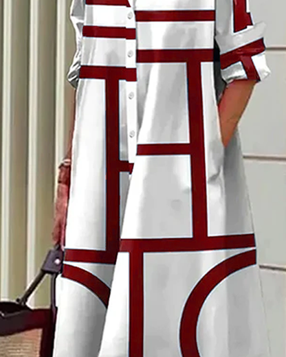 Estella - Robe Avec Poches Et Imprimé Géométrique