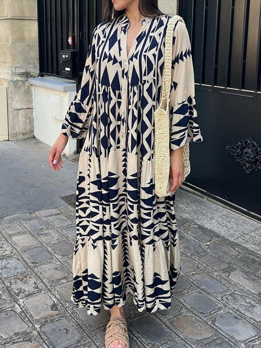 Flavie - Robe longue graphique