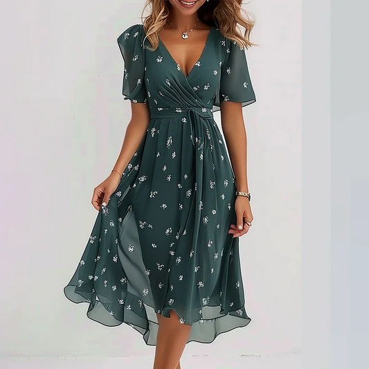 Sandrine - Robe midi à imprimé floral