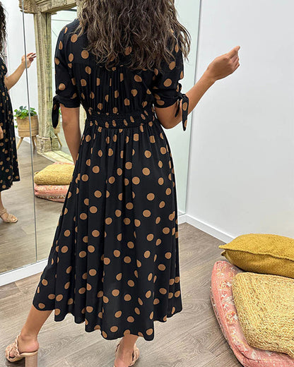 Armande - Robe Midi Élégante À Pois
