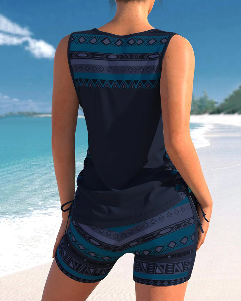 Léontine - Tankini À Imprimé Feuillage Avec Tissu Léger