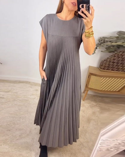 Ophélie - Robe Plissée Sans Manches
