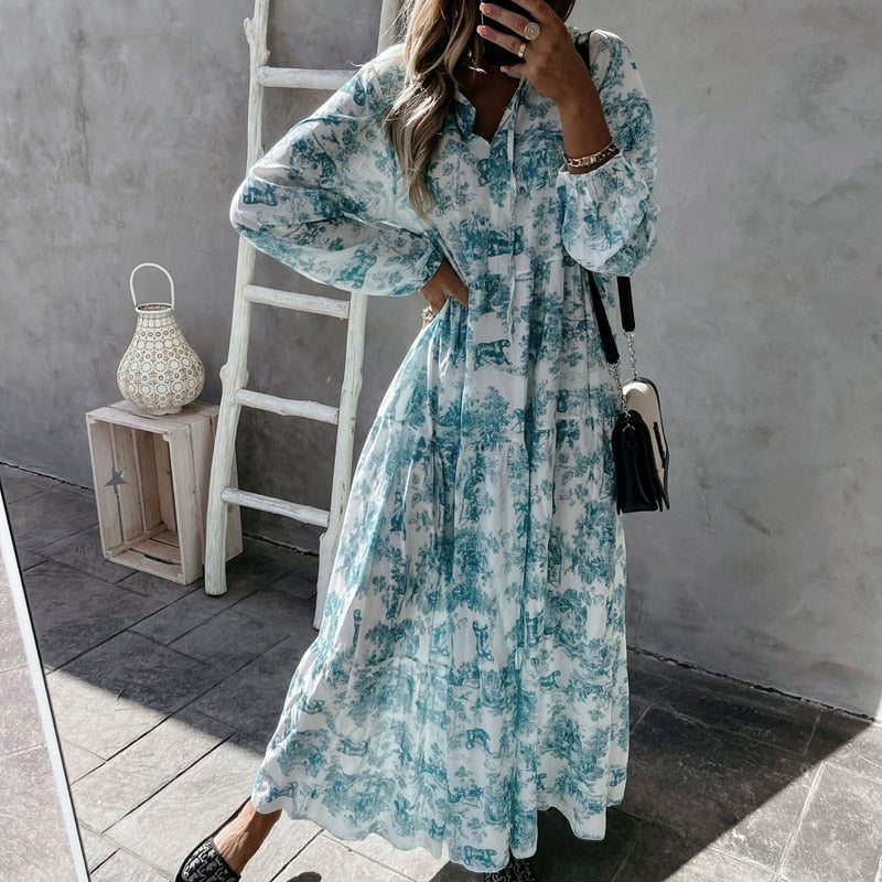 Solara - Robe Maxi Manches Longues