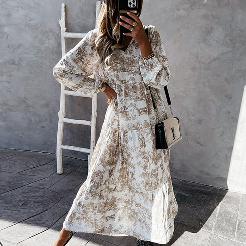 Solara - Robe Maxi Manches Longues