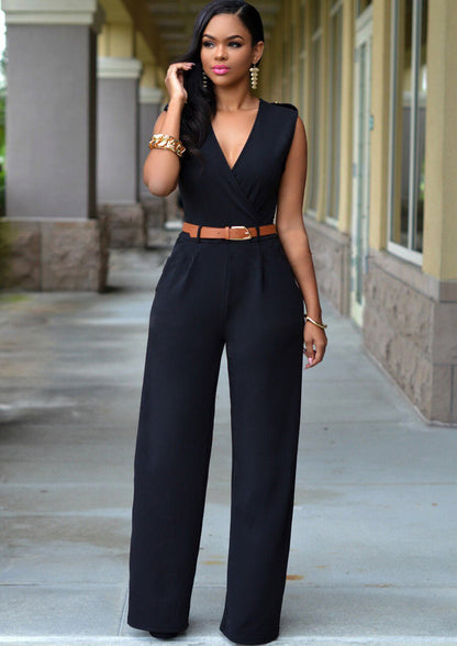 Audine - Combinaison Avec Jambes Larges Et Col En V