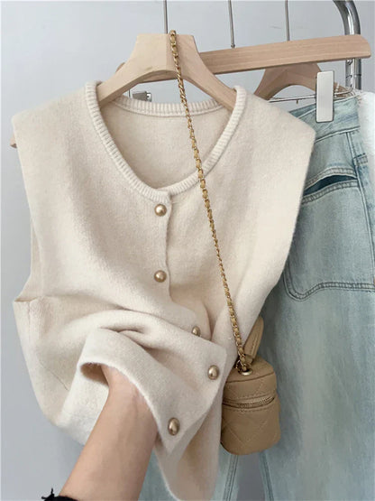 Annika - Gilet Élégant Avec Boutons