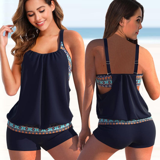 Théoline - Bikini Taille Haute Avec Motif Géométrique Moderne