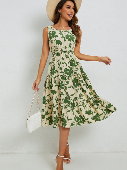 Marga - Robe Midi à Fleurs - Coupe Élégante
