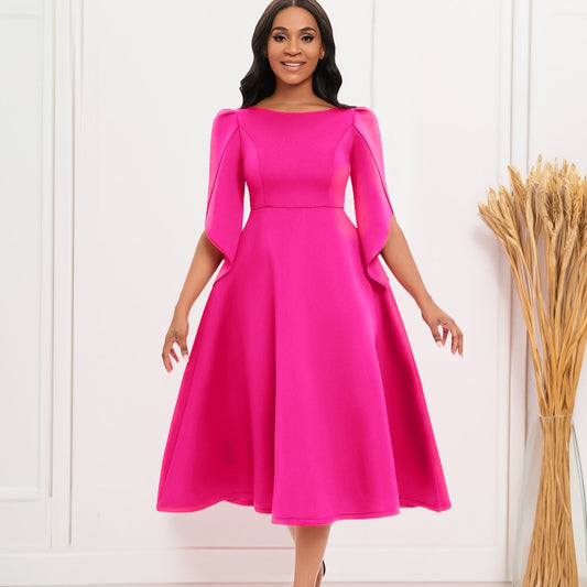Ninette - Robe Midi A-Ligne Élégante
