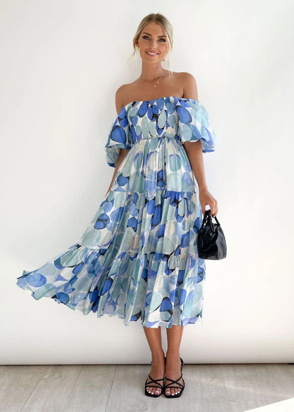 Rosalind - Robe Midi Élégante À Épaule Dénudée