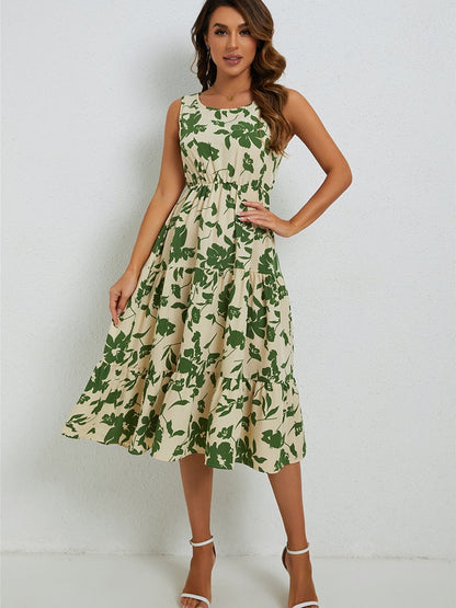 Marga - Robe Midi à Fleurs - Coupe Élégante