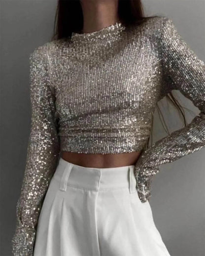 Renée - Haut Brillant À Sequins