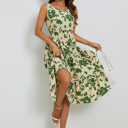 Marga - Robe Midi à Fleurs - Coupe Élégante
