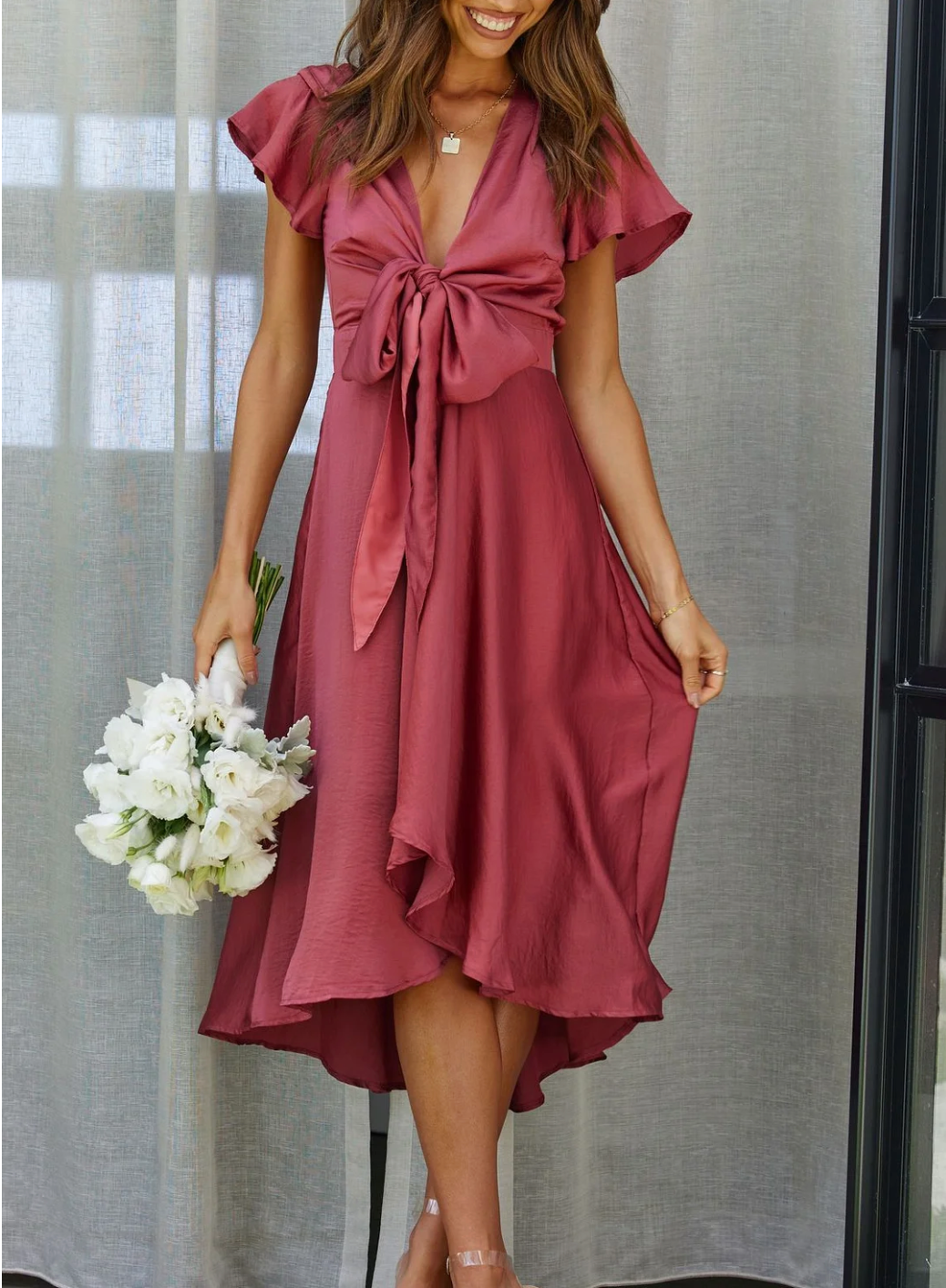 Stephanie - Maxi-Robe Fluide Avec Un Look Raffiné Et Chic