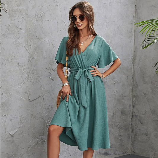 Amelia - Robe portefeuille midi