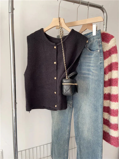 Annika - Gilet Élégant Avec Boutons